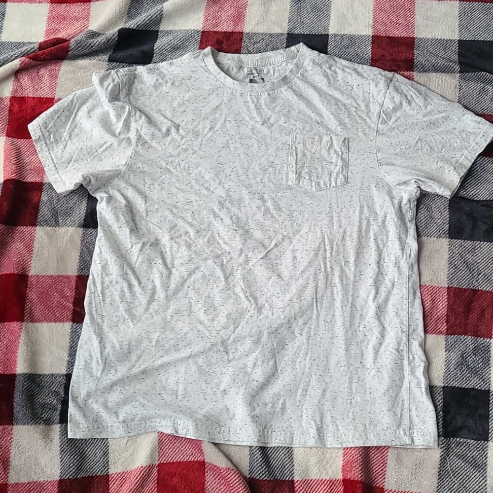 White With Black Marbled Tee